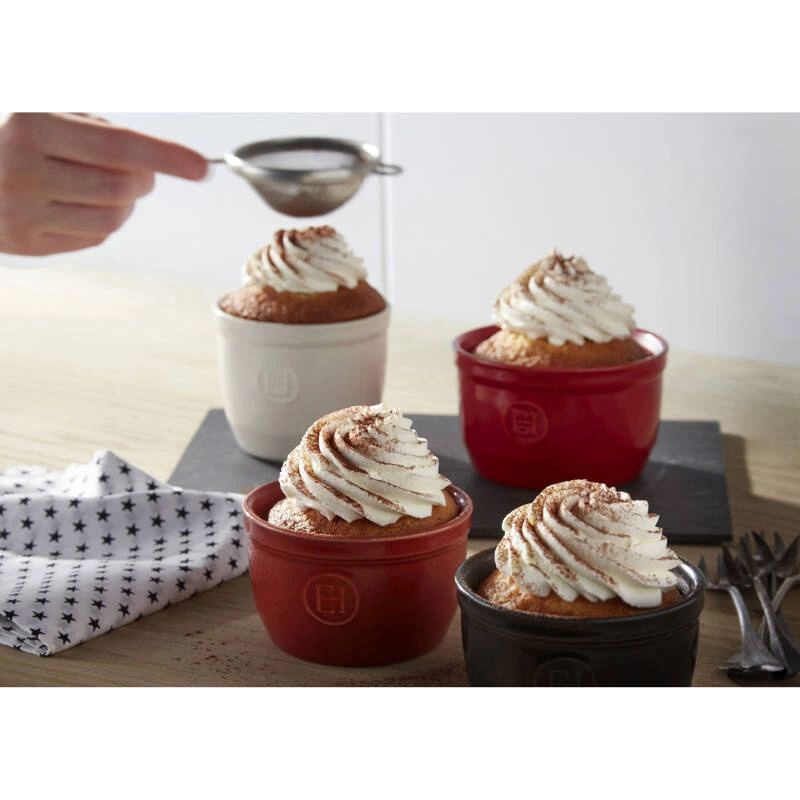 Emile Henry - Zestaw dwóch miseczek do zapiekania typu ramekin - N°10 - biały