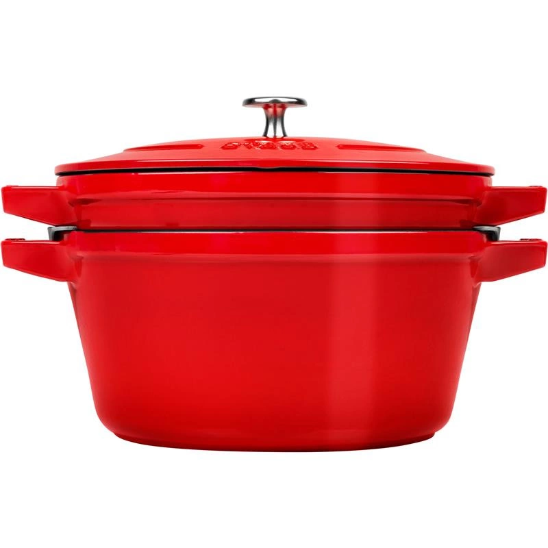 Staub - zestaw 2 naczyń + pokrywka 24 cm czerwony