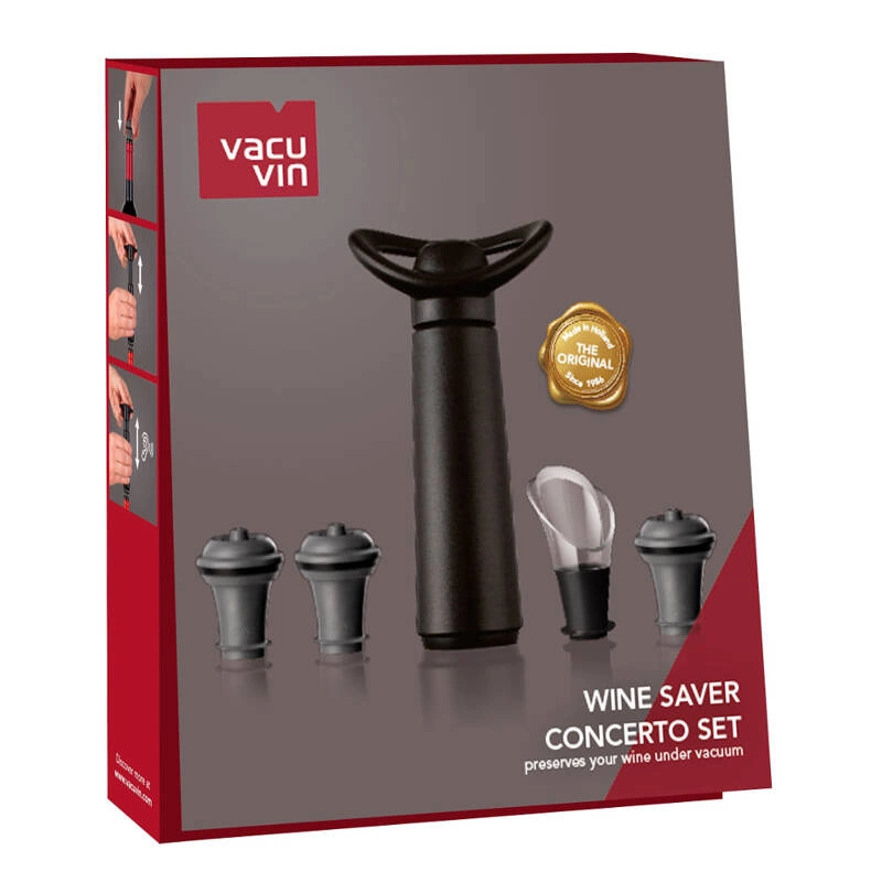 VACU VIN - Pompka Concerto+3korki+1nalewakczarny