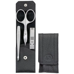 Zwilling - zestaw podróżny - czarne skórzane etui, 3 elementy Twinox