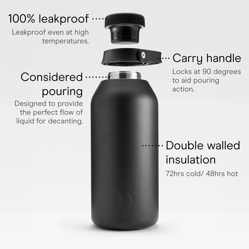 Chilly's Bottles - Butelka termiczna Chilly's | 4000 ml | Czarna