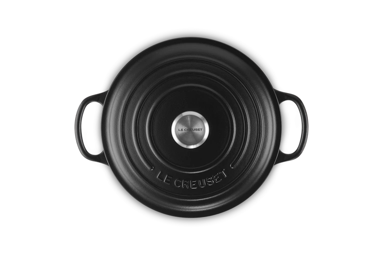 Le Creuset - garnek żeliwny emaliowany Signature okrągła 22 cm 3,3 l czarny