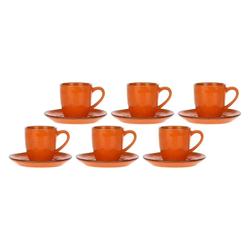 Rose&Tulipani - zestaw 6 filiżanek do espresso 90 ml Concerto Arancione