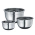 Kuchenprofi - 3 stalowe miski z antypoślizgowym spodem, śred.16, 20, 24 cm; 1,5, 2,6, 4,8 l