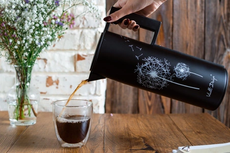 Vialli Design - Termos z wkładem szklanym 1L CORTO czarny