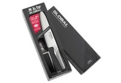 Global - Zestaw Starter: Nóż szefa kuchni G-2 + ostrzałka MinoSharp G-2220GB
