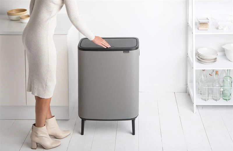 Brabantia - Kosz na śmieci Touch Bin Bo 60l mineralny szary