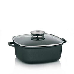 Kela - Naczynie kwadratowe 6l+pokrywa szklana Kerros