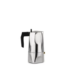 Alessi - kawiarka aluminiowa polerowana na 3 filiżanki OSSIDIANA