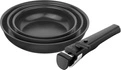 Zwilling - UNLOCK Zestaw 3 patelni ceramicznych + uchwyt - czarny