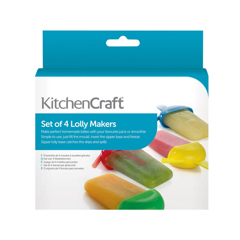 KitchenCraft - foremki do lodów Lolly Makers - 4 szt.