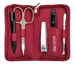 Erbe Solingen - Zestaw do manicure 5 cz. stal niklowana czerwony