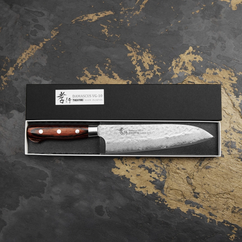 Sakai Takayuki - Hammered VG-10 Nóż Santoku 18 cm