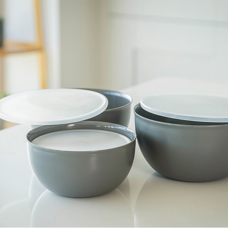 KitchenAid Culinary Tools - miski kuchenne z pokrywkami 4 szt. Charcoal Grey