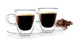 Vialli Design - Zestaw 2 filiżanek do espresso z podwójną ścianką Amo 50 ml