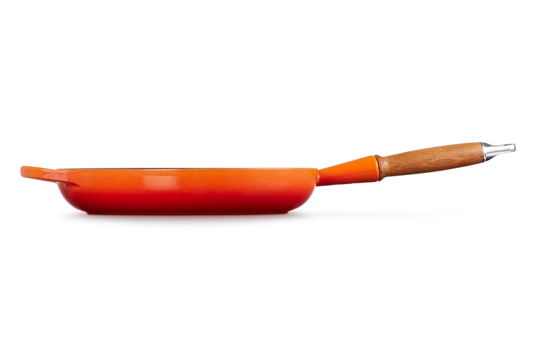 Le Creuset - patelnia żeliwna z drewnianym uchwytem 28 cm Płomienna