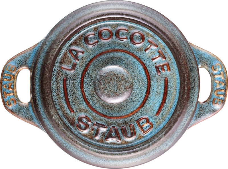 Staub - 4x Mini Cocotte okrągły 10 cm, antyczny turkusowy