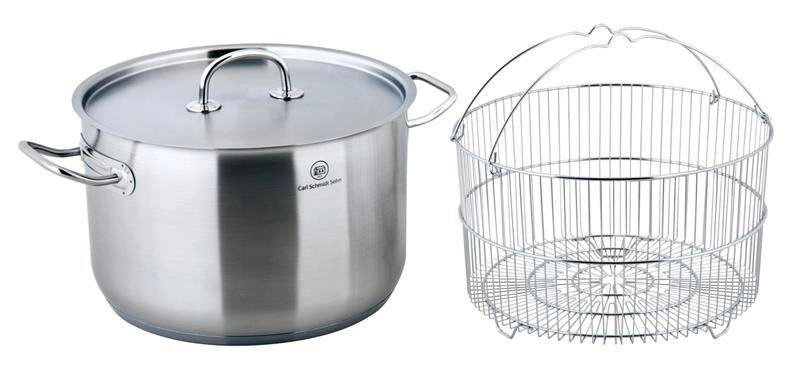 Carl Schmidt - Garnek stalowy z pokrywą 28 cm 10 l + koszyk Pro-X