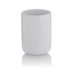 Kela - ceramiczny kubek łazienkowy, śred. 7,5 cm, wys. 10 cm, biały Isabella