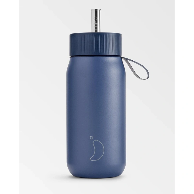 Chilly's Bottles - Termiczny kubek 2w1 ze słomką | 750ml | Granatowy