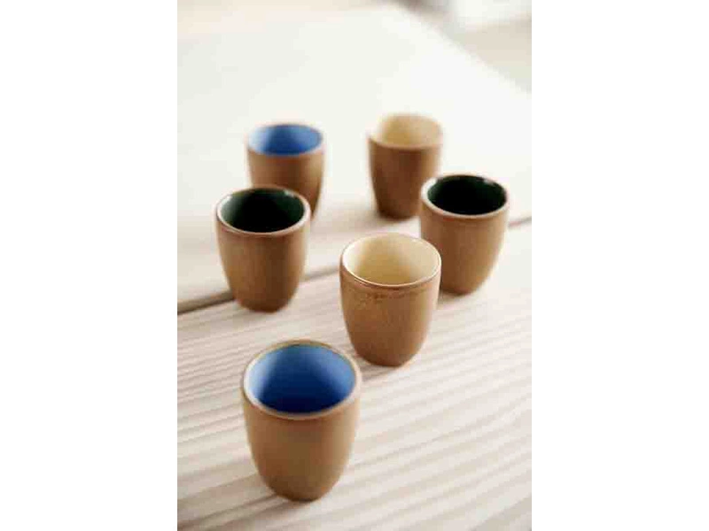 Bitz - Zestaw kubków do espreso 6szt. Brown Stoneware