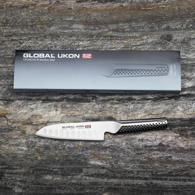 Global - Ukon Nóż Santoku żłobiony 14 cm