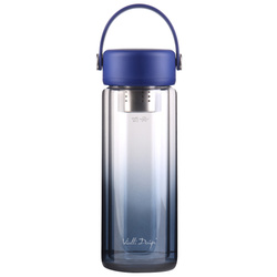Vialli Design - Butelka z podwójną ścianką i zaparzaczem Fuori 350 ml granatowa
