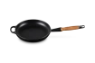 Le Creuset - patelnia żeliwna z drewnianym uchwytem 24 cm czarna
