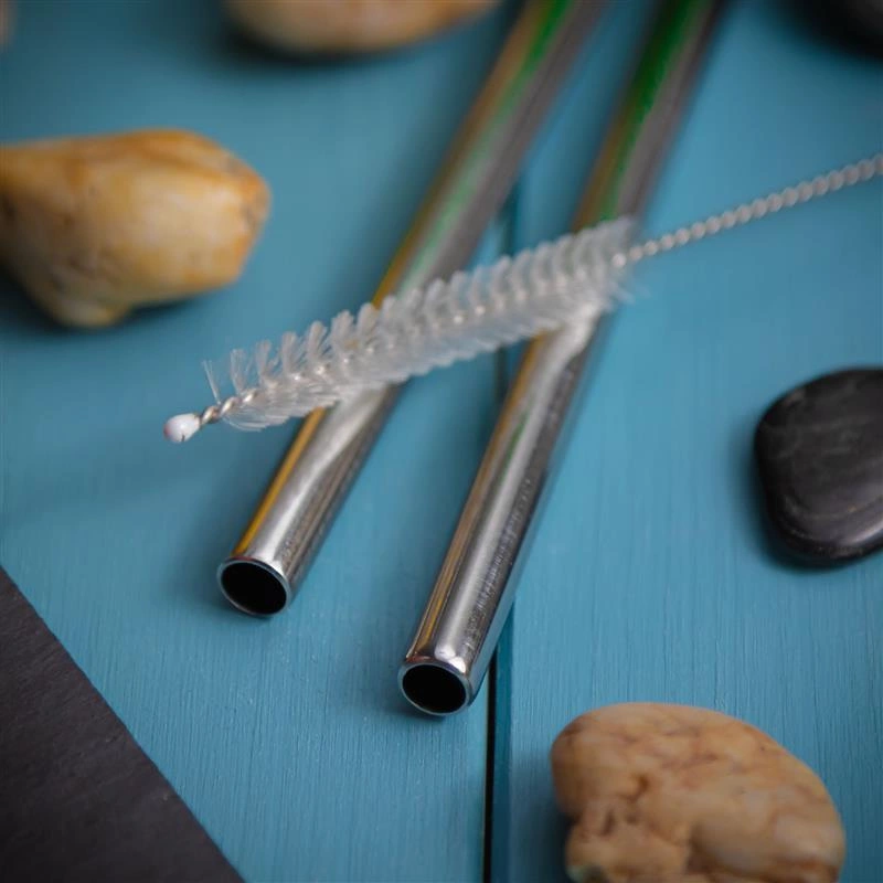 Cilio - szerokie słomki do napojów, 4 szt., stal nierdzewna, śred. 0,8 x 14 cm Steel Piccolo