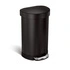 Simplehuman - Półokrągły kosz na śmieci pedałowy, 45 l, czarny mat