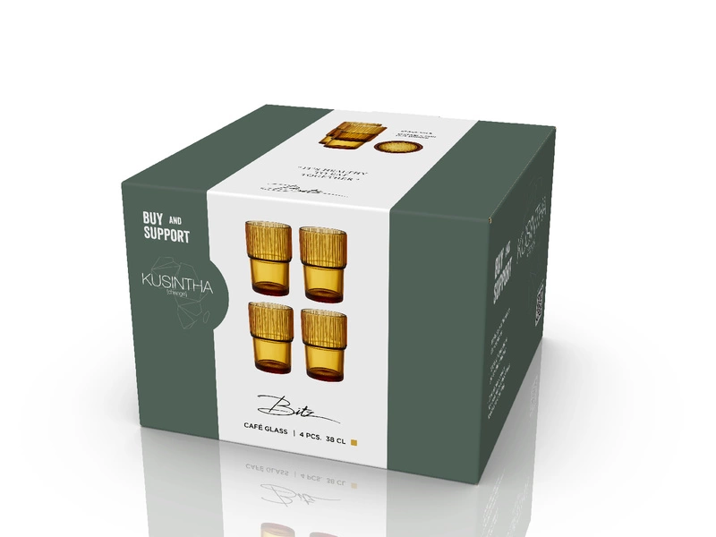 Bitz - Szklanki Kusintha 4 szt. 380 ml Amber