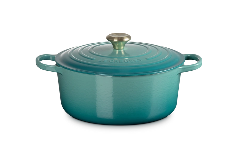 Le Creuset brytfanna żeliwna emaliowana Signature okrągła 28 cm 6,7l Bleu Riviera
