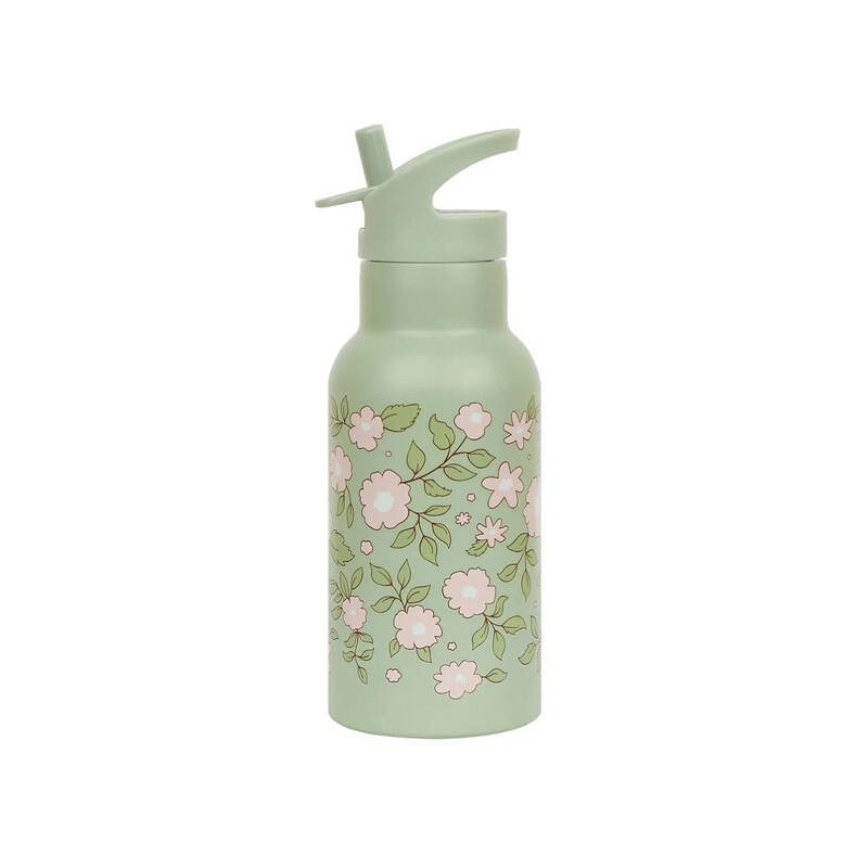 A Little Lovely Company - Kubek ze słomką dla dzieci BLOSSOMS SAGE 350 ml