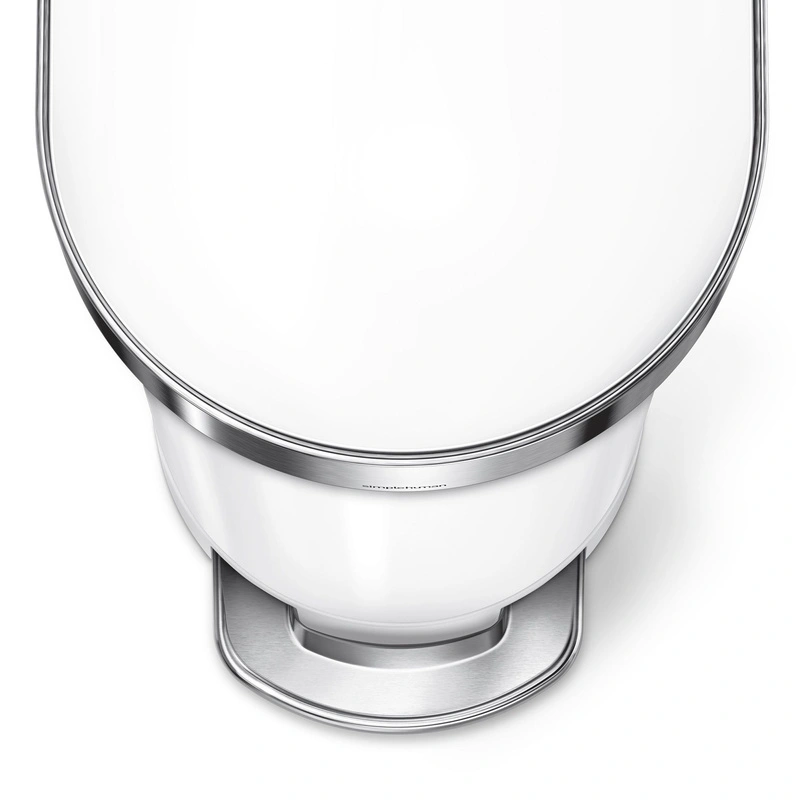 simplehuman - Kosz na śmieci 45L pedałowy SLIM - biały