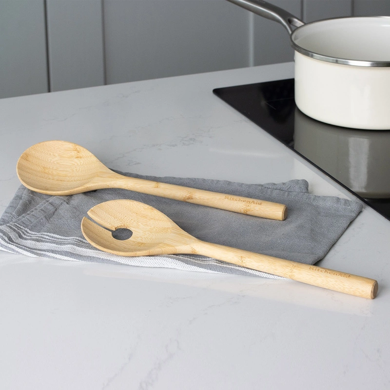 KitchenAid Culinary Tools - drewniane sztućce do sałaty CLASSIC Bamboo