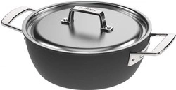 Demeyere - Patelnia głęboka z 2 uchwytami i pokrywką Demeyere Black 5 - 24 cm