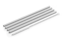 Zack - PICARA zestaw 4 szt. rurek do napojów dł. 20 cm stal matowa