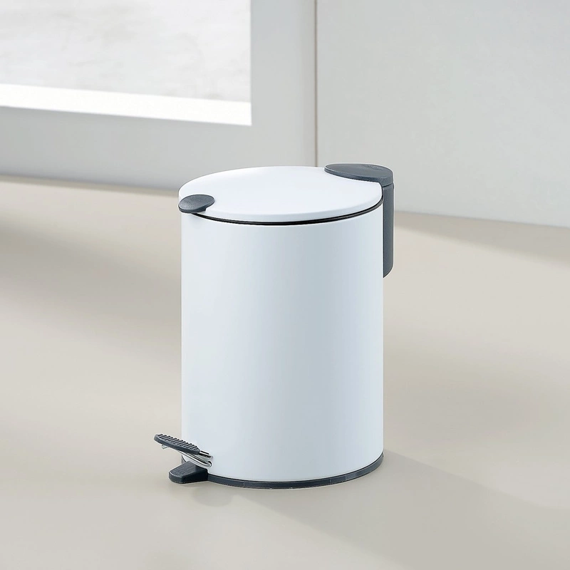 Kela - Kosz stalowy na śmieci 3 l biały Mats