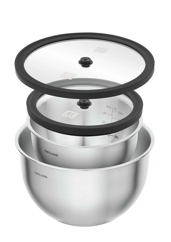 Zwilling - FRESH & SAVE Zestaw 2 stalowych misek z pokrywką - srebrny