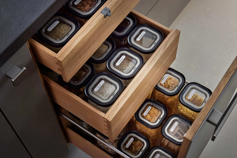 GEFU - zestaw 4 szklanych pojemników PANTRY