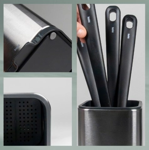 Kela - Ociekacz na akcesoria kuchenne srebrny Plata