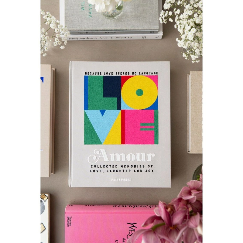 Printworks - Haftowany album fotograficzny - Amour Grey Multi