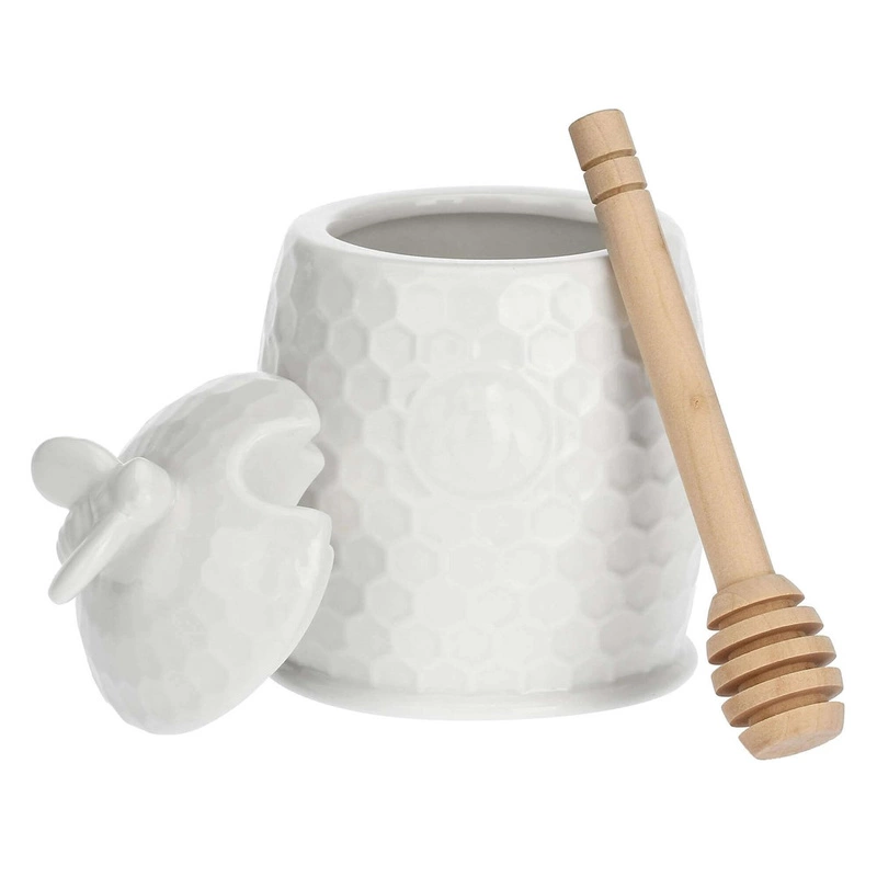 La Porcellana Bianca pojemnik na miód z łyżeczką 8 cm Aperegina