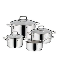 Kela - zestaw garnków z pokrywkami, 4 szt., stal nierdzewna/szkło Flavoria