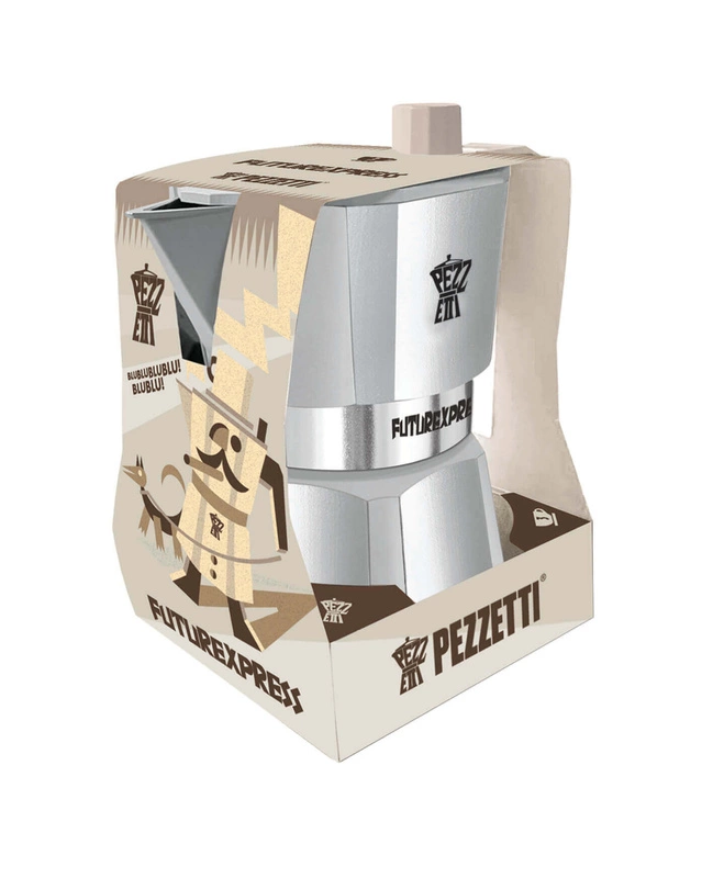 Pezzetti - FUTUREXPRESS Aluminiowa kawiarka (3 filiżanki) - Srebrny