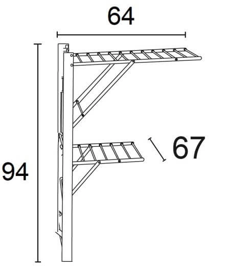 ARREDAMENTI - KEVIN Naścienna suszarka na pranie - 64 x 67 cm, Biały