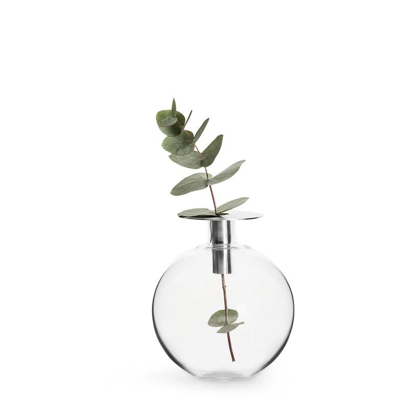 Sagaform - świecznik/wazonik, wys. 18 cm, srebrny, pudełko prezentowe Interior