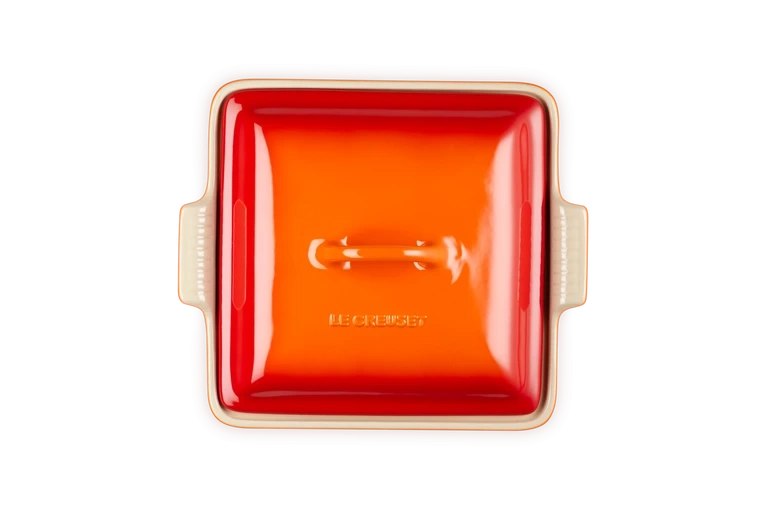 Le Creuset - Kwadratowa forma z pokrywką 23 cm płomienny