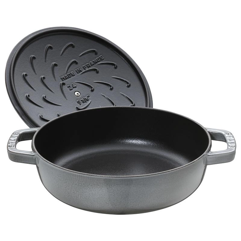 Staub - głęboka patelnia żeliwna Chistera szara 24 cm