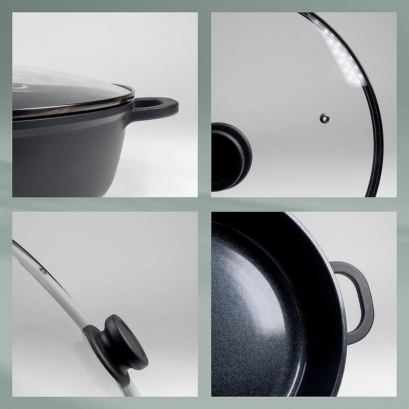 Kela - Wok z pokrywą 32cm 4 l czarny Atura